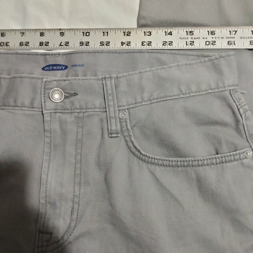 Old Navy Mens Straight Leg Chino Pants Grey Gray Size 33X30 - Picture 2 of 8
